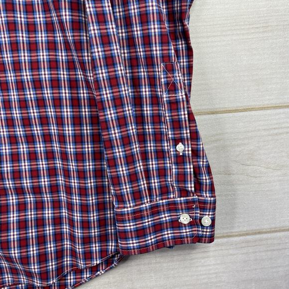 LL Bean Shirt Mens XL Red White Blue Plaid Traditional Fit Button Down Long Slv - Picture 4 of 10
